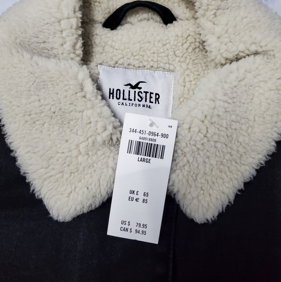 Hollister Sherpa Lined Denim Jacket - Picture 8 of 10